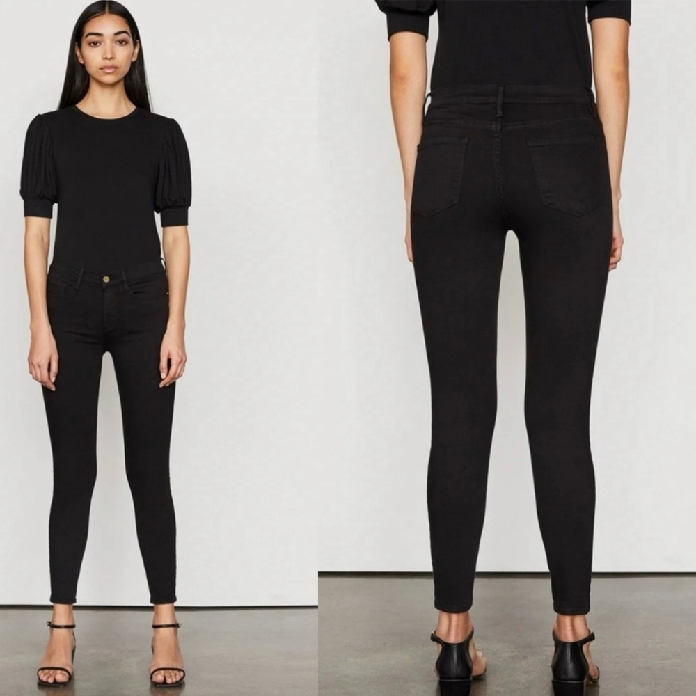 Frame denim black Le Skinny De Jeanne slim fit skinny jeans Sz 26